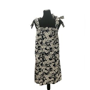J. Crew Black and White Floral Tie-Shoulder Sundress